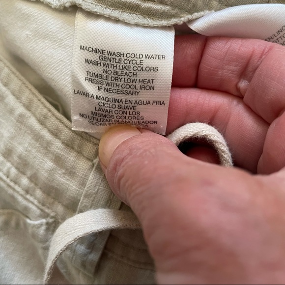 Jones New York Sport linen blend cream lightweight crop pants - Picture 10 of 11